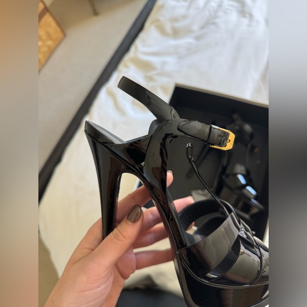 YSL Tribute Sandal black patent leather 39 - Picture 7 of 13